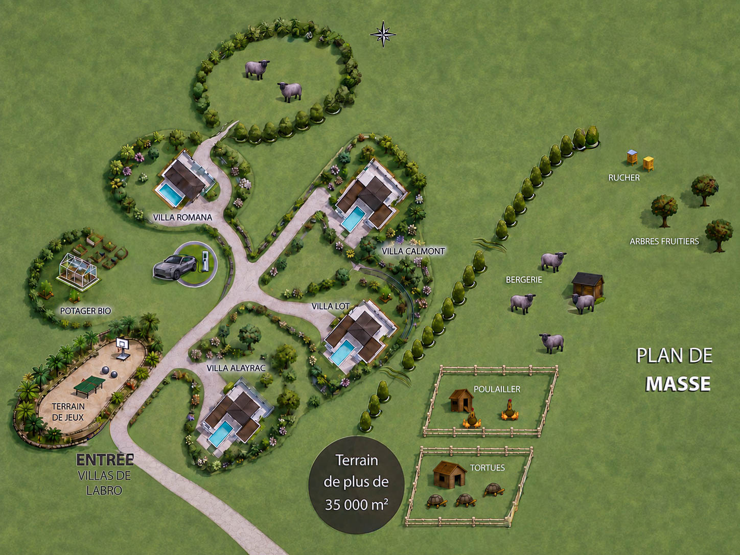 PLAN DE MASSE Plan de masse du domaine des villas de labro